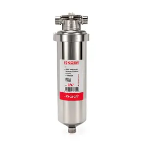 Колба фильтра для воды из нержавеющей стали Koer KV-22-3/4 8 атм. 3/4" (KR5875) №1