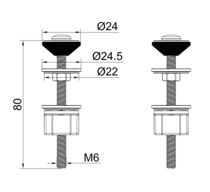 Болты крепления бачка к унитазу (нержавейка) KOER KT-1406 (KR5704) №2