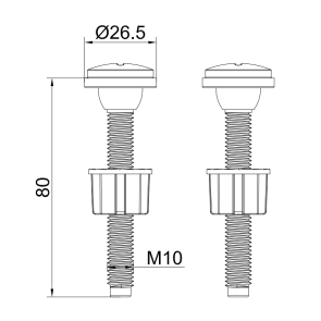 Болти кріплення бачка до унітазу (пластикові) KOER KT-1405 (KR5702) №2