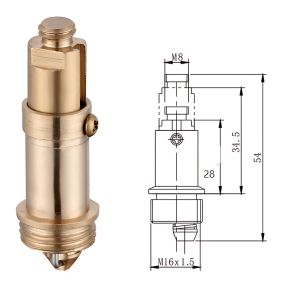 Шток донного клапана Mixxus ROD-01 (пятки) СLICK-СLACK 16мм x 8мм латунный (MI8392) №2