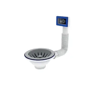 Выпуск резьбовой Zerix KS-01 3 1/2" с гибким прямоугольным переливом (ZX5091) №1