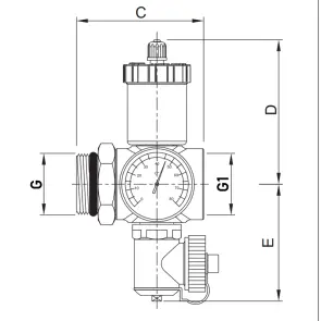 Прохідна зливна група Roho R612-100 - 1" (з повітровідвідником) (RO0154) №2