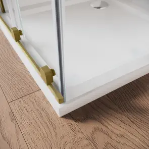 Двері у нішу Walk-In розсувні Koer SR SD07-120x200-L-TR-12 прозоре скло Easy Clean 8мм Матове золото (KR5687) №6