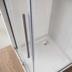 Дверь в нишу Walk-In раздвижная Koer SR SD07-120x200-L-TR-01 прозрачное стекло Easy Clean 8мм Хром (KR5686) №3