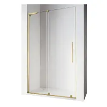 Дверь в нишу Walk-In раздвижная Koer SR SD07-120x200-R-TR-12 прозрачное стекло Easy Clean 8мм Матовое золото (KR5774)