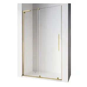 Двері у нішу Walk-In розсувні Koer SR SD07-120x200-R-TR-12 прозоре скло Easy Clean 8мм Матове золото (KR5774) №1