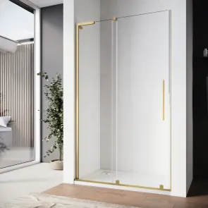 Двері у нішу Walk-In розсувні Koer SR SD07-120x200-R-TR-12 прозоре скло Easy Clean 8мм Матове золото (KR5774) №4