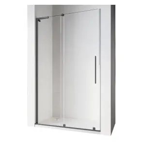 Дверь в нишу Walk-In раздвижная Koer SR SD07-120x200-L-TR-07 прозрачное стекло Easy Clean 8мм Графит (KR5688) №1