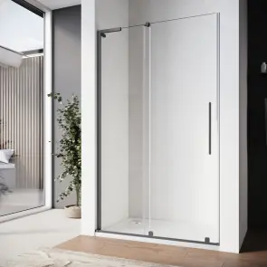 Дверь в нишу Walk-In раздвижная Koer SR SD07-120x200-L-TR-07 прозрачное стекло Easy Clean 8мм Графит (KR5688) №4