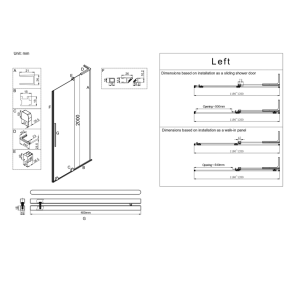 Дверь в нишу Walk-In раздвижная Koer SR SD07-120x200-L-TR-07 прозрачное стекло Easy Clean 8мм Графит (KR5688) №6