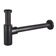 Сифон для раковини Champion SIPHON-02 BLACK без випуску (під донний клапан) без ревізії (Колір чорний) 1 1/4'' (CH0369)