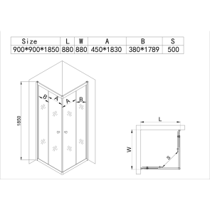 Душова кабіна без піддону MIXXUS CUBIC SC01-90x90x185-TR CHROME прозоре скло 4мм NEW (MI8366) №3