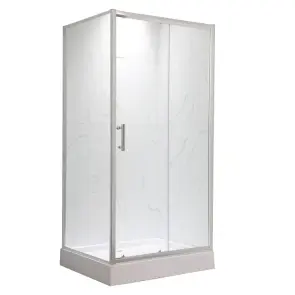 Душевая кабина с низким поддоном MIXXUS HARD SCT01-100x80x198-TR CHROME прозрачное стекло 5мм NEW (в 2 ящ) (MI8367) №1