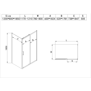 Душевая кабина без поддона MIXXUS HARD SC01-120x80x185-TR CHROME прозрачное стекло 5мм NEW (MI8369) №5