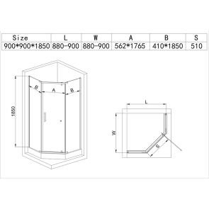 Душевая кабина с низким поддоном MIXXUS LINES SCT01-90x90x198-TR CHROME прозрачное стекло 6мм NEW (в 2 ящи) (MI8370) №10