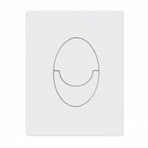 Панель смыва пластиковая Koer KT-0606-03 157x198x3mm, закругленная кнопка (цвет белый) (KR5713) №2