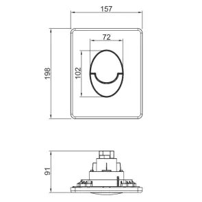 Панель смыва пластиковая Koer KT-0606-03 157x198x3mm, закругленная кнопка (цвет белый) (KR5713) №4
