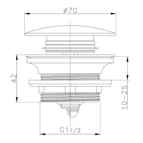 Донний клапан для ванни Zerix BV-08 1 1/2'' автоматичний СLICK-СLACK (Колір хром) (ZX6025) №6