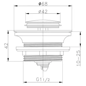 Донний клапан для ванни Zerix BV-07 1 1/2'' автоматичний СLICK-СLACK (Колір хром) (ZX6024) №2
