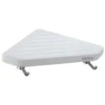 Полочка угловая с 2 крючками пластиковая Zerix A8022 (ZX2816)