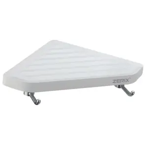 Полочка угловая с 2 крючками пластиковая Zerix A8022 (ZX2816) №1
