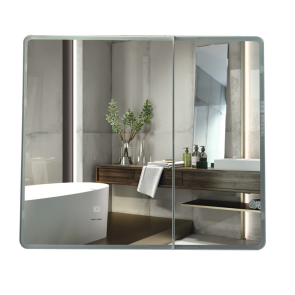 Дзеркальна шафка Mixxus Premium Olivary CM01-80x70x13 з LED Touch, димером, регулятором яскравості (MI8296) №4