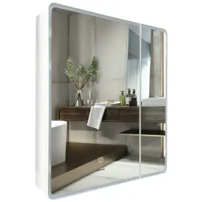 Дзеркальна шафка Mixxus Premium Olivary CM01-60x70x13 з LED Touch, димером, регулятором яскравості (MI8294) №1