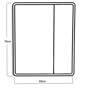 Дзеркальна шафка Mixxus Premium Olivary CM01-60x70x13 з LED Touch, димером, регулятором яскравості (MI8294) №12
