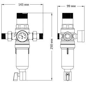 Фільтр самоочисний з редуктором тиску та манометром Koer KR.1242 - 1/2" ЗР (KR3187) №2