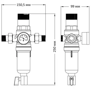 Фільтр самоочисний з редуктором тиску та манометром Koer KR.1242 - 3/4" (KR3188) №2