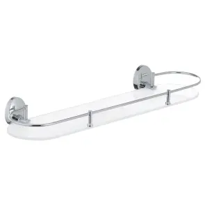 Полка стеклянная с откидным ограничителем Zerix LR3307-1 (LL1435) №1