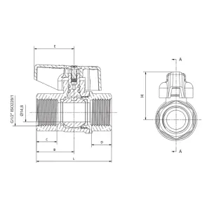 Кран шаровой ГАЗ, Roho R211-050G - 1/2" ВВ ручка "бабочка" желтая Roho R111-050G - 1/2" ВЗ (RO0242) №4