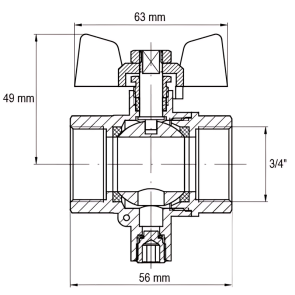 Кран ГГМ для підключення датчика температури Koer KR.230 - 3/4" (KR3068) №2