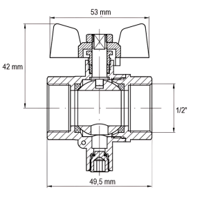 Кран ГГБ для підключення датчика температури Koer KR.230 - 1/2" (KR3067) №2