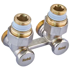 Кран запорный для радиатора Н-образный Roho R5351-075 - 3/4" угловой (RO0214) №1