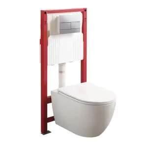Комплект: Mixxus Premium Ellipse-SET-2102 (в 2 ящ) Унитаз система смыва Tornado 3.0+ Установка Koer KT-0404 + панель KT-0604-01 Chrome (MP6690) №1