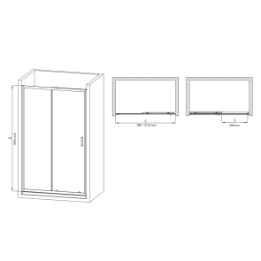Двері у нішу розсувні MIXXUS PREMIUM DIVERSE SD01-100x185-TR CHROME прозоре скло 5мм (MI7165) №3