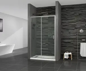 Двері у нішу розсувні MIXXUS PREMIUM DIVERSE SD01-100x185-TR CHROME прозоре скло 5мм (MI7165) №7
