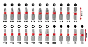 Набір біт і головок з трещіткою Einhell, 37 шт, L-Case (109022) №8