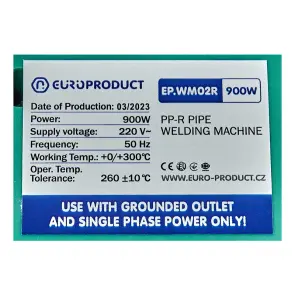 Паяльник Europroduct EP.WM02R для PPR труб (круглі насадки) 16/32mm (EP6092) №3