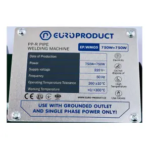 Паяльник Europroduct EP.WM05 для PPR труб (плоскі насадки) 20/40mm (EP6095) №2