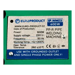 Паяльник для труб PPR, Europroduct EP.WM03 (плоскі насадки) 20/32mm (EP6093) №3
