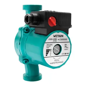 Насос циркуляционный 75Вт Hmax 4м Qmax 40л/мин Ø1 1/2" 180мм зел+гайки Ø1 WETRON LР525-4/180С (774312) №2