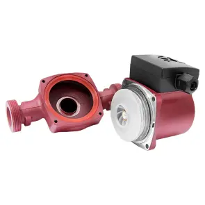 Насос циркуляционный 100Вт Hmax 6м Qmax 50л/мин Ø1 1/2" 180мм бордо+гайки Ø1" WETRON LР525-6/180В (774232) №8
