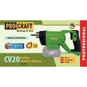 Аккумуляторный вибратор для бетона Procraft CV20 (с булавой 1,5 м) (без акб и зп) №2