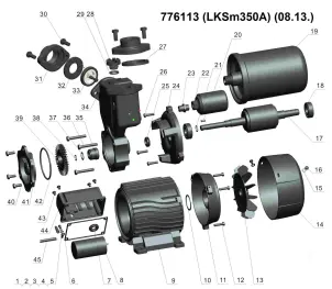 Станція 0.35кВт Hmax 35м Qmax 40л/хв (вихровий насос) 1л LEO LKSm350A №4