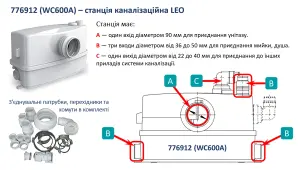Станция канализационная 0.6кВт Hmax 8.5м Qmax 110л/мин LEO 3.0 (776912) №5