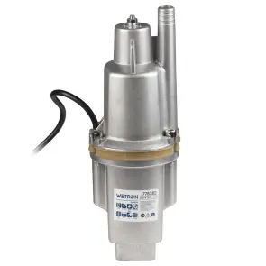 Насос вібраційний 0.25кВт H 75м Q 18л/хв Ø100мм 10м кабелю верхній забір WETRON (WVM60) (778382) №2