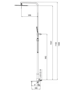 Душевая колонна со смесителем Koer KB-56010-01 (Цвет хром) (KR3494) №2