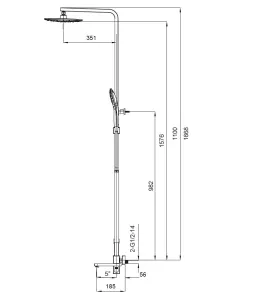 Душова колона із змішувачем Koer KB-56009-01 (Колір хром) (KR3506) №2